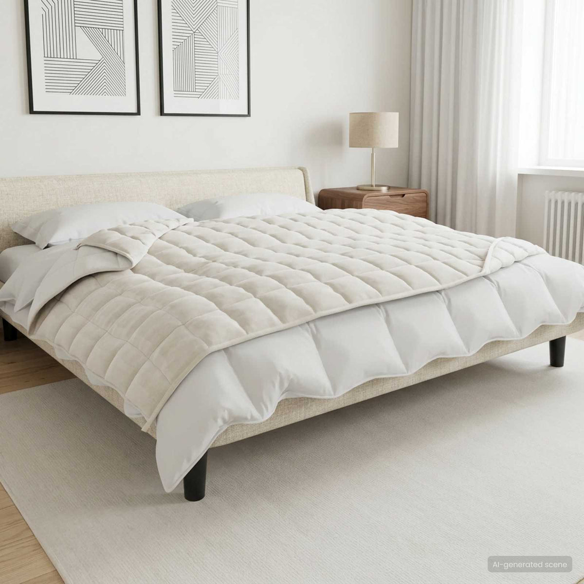 Verzwaringsdeken Wit 120 x 180 cm 5 kg 100% Katoen 205T is nu te koop bij PeponiXL, paradijselijk wonen!