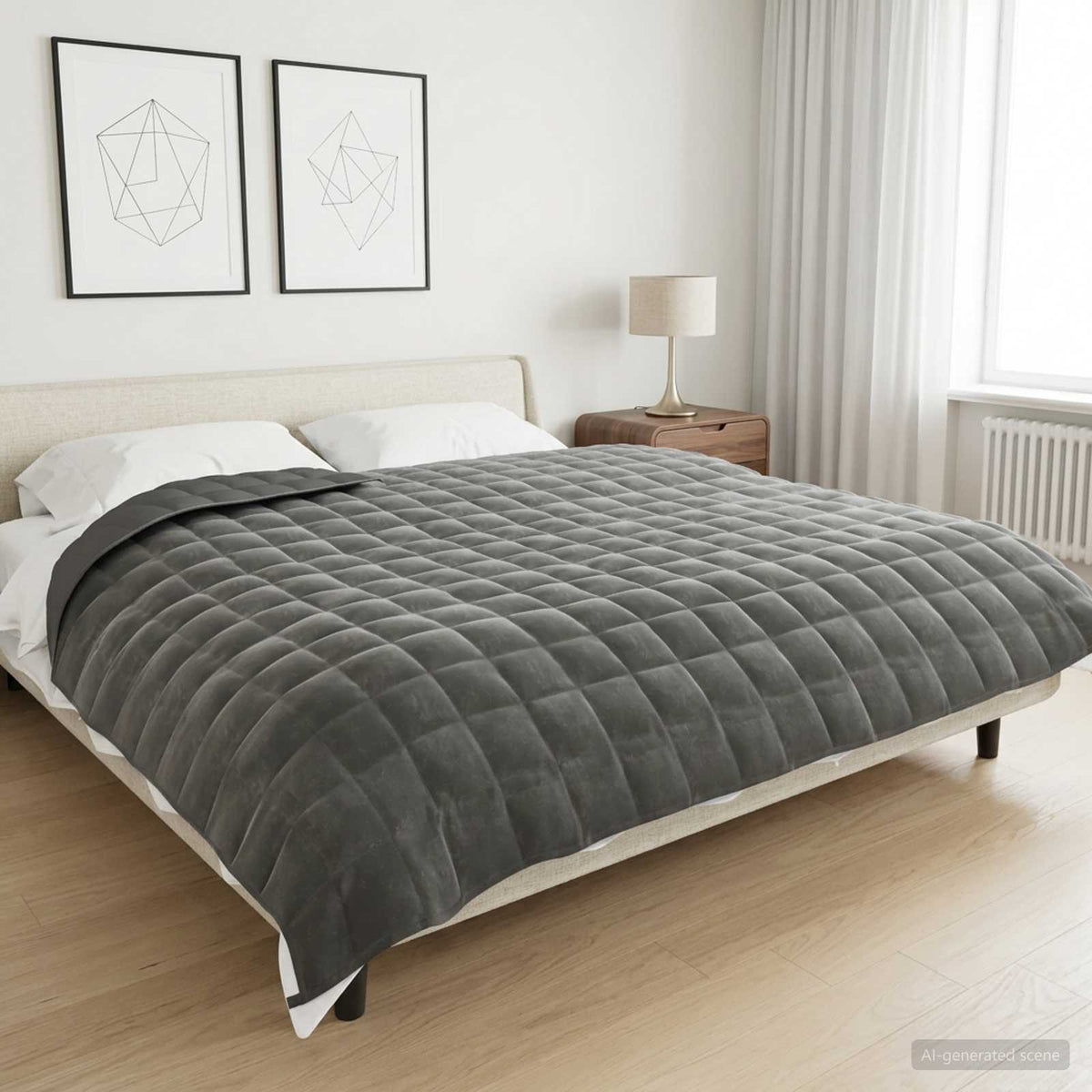 Verzwaringsdeken Antraciet 200 x 225 cm 9 kg 100% Katoen 205T is nu te koop bij PeponiXL, paradijselijk wonen!