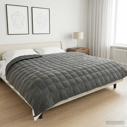 Verzwaringsdeken Antraciet 235 x 290 cm 15 kg 100% Katoen 205T is nu te koop bij PeponiXL, paradijselijk wonen!