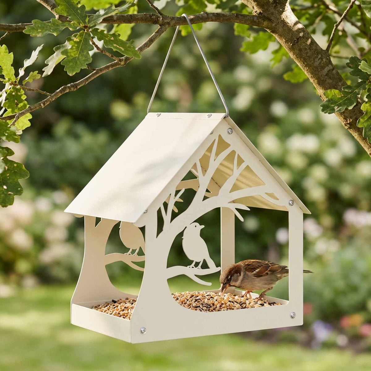 Hangend vogelvoederhuisje Staal Wit is nu te koop bij PeponiXL, paradijselijk wonen!