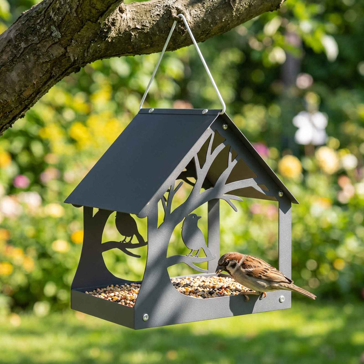 Hangend vogelvoederhuisje Staal Antraciet is nu te koop bij PeponiXL, paradijselijk wonen!