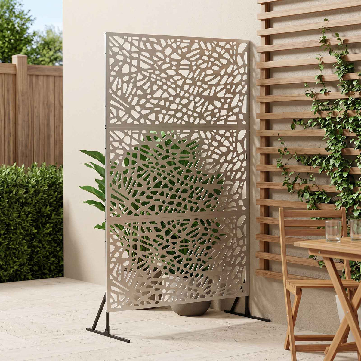 Privacyscherm 100 x 50 x 180 cm Roestvrij staal zilver is nu te koop bij PeponiXL, paradijselijk wonen!