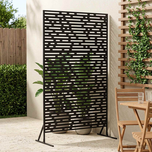Privacyscherm 100 x 50 x 180 cm Staal Zwart is nu te koop bij PeponiXL, paradijselijk wonen!