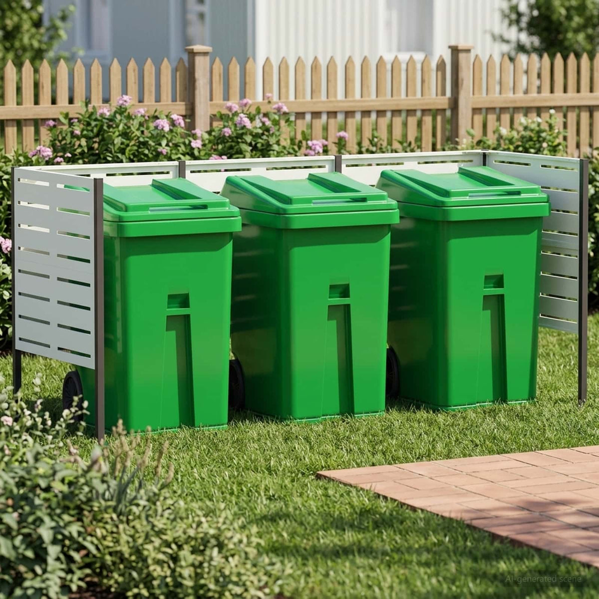 Afvalcontainer scherm 249 x 85 x 113 cm Staal Wit is nu te koop bij PeponiXL, paradijselijk wonen!
