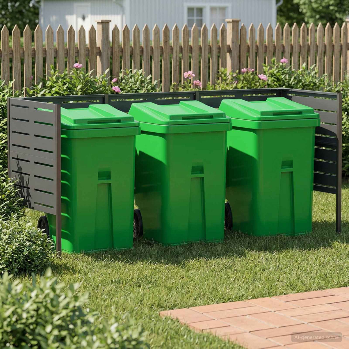 Afvalcontainer scherm 249 x 85 x 113 cm Staal Antraciet is nu te koop bij PeponiXL, paradijselijk wonen!