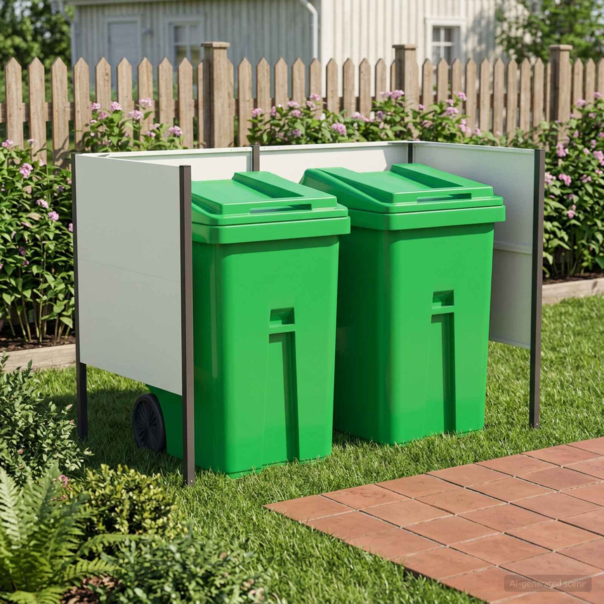 Afvalcontainer scherm 167 x 85 x 113 cm Staal Wit is nu te koop bij PeponiXL, paradijselijk wonen!