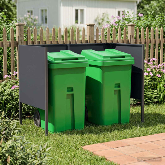 Afvalcontainer scherm 167 x 85 x 113 cm Staal Antraciet is nu te koop bij PeponiXL, paradijselijk wonen!
