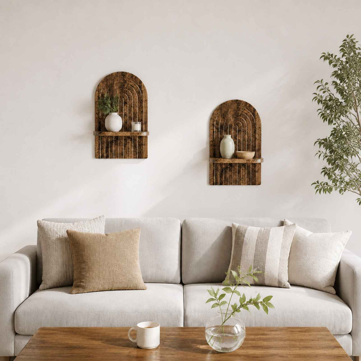 Wandplank 2 st Oud hout 23 x 13,5 x 37,5 cm Bewerkt hout is nu te koop bij PeponiXL, paradijselijk wonen!
