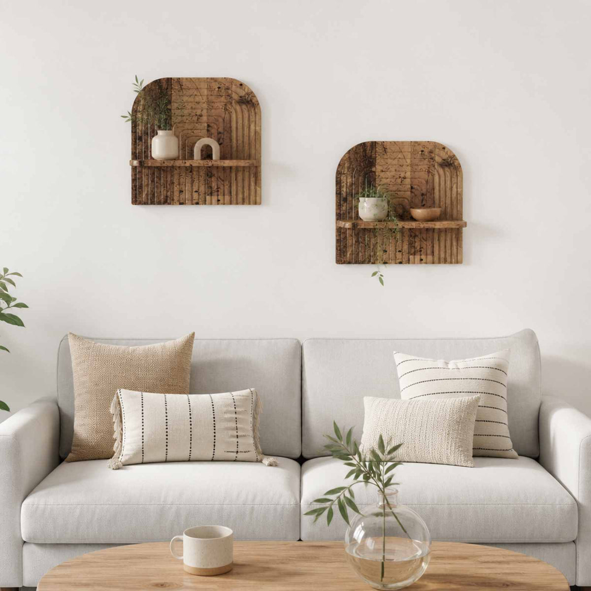 vidaXL Wandplank 2 st Oud hout 41 x 13,5 x 37,5 cm Bewerkt hout