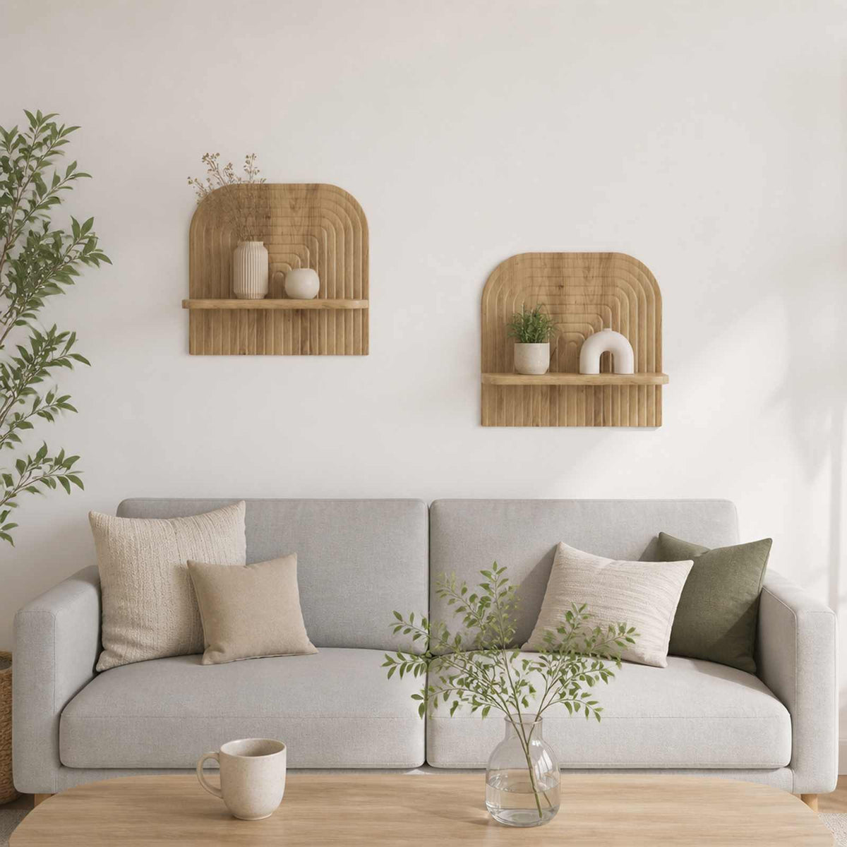 Wandplank 2 st Artisan eiken 41 x 13,5 x 37,5 cm Bewerkt hout is nu te koop bij PeponiXL, paradijselijk wonen!