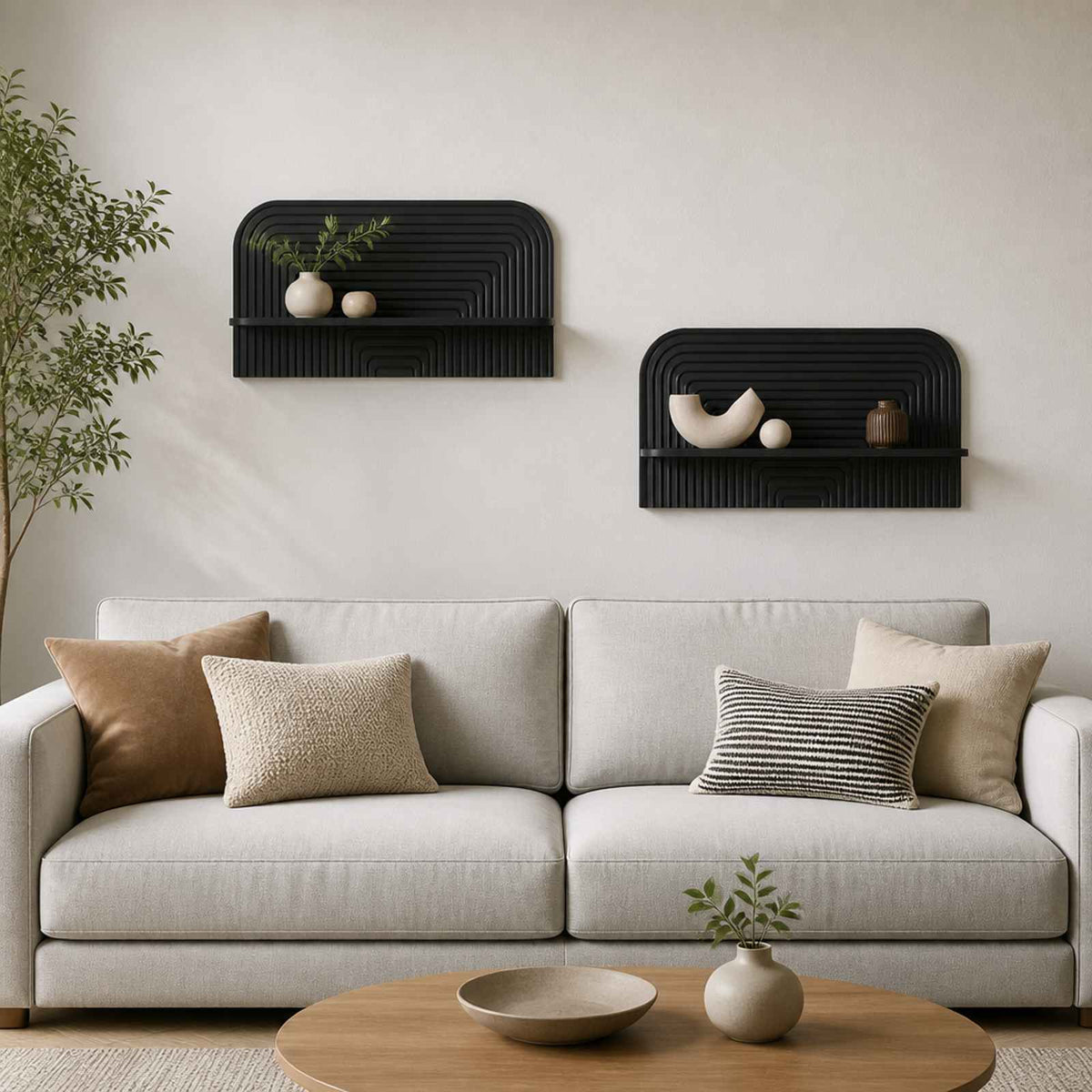 Wandplank 2 st Zwart 80,5 x 13,5 x 37,5 cm Bewerkt hout is nu te koop bij PeponiXL, paradijselijk wonen!