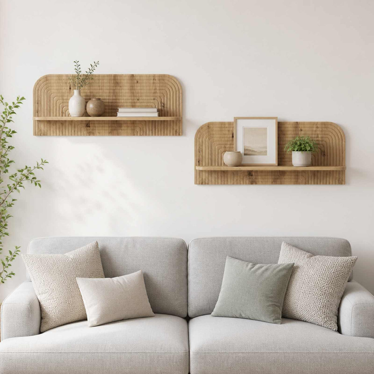 Wandplank 2 st Artisanaal eiken 102 x 13,5 x 37,5 cm is nu te koop bij PeponiXL, paradijselijk wonen!