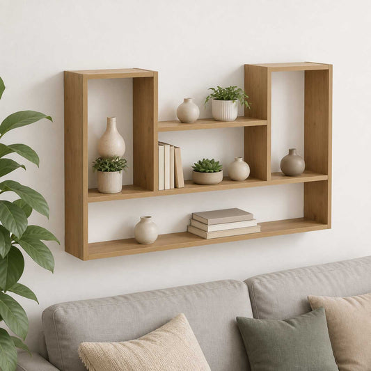 vidaXL Wandplank Artisanaal eiken 100 x 17 x 60 cm Bewerkt hout