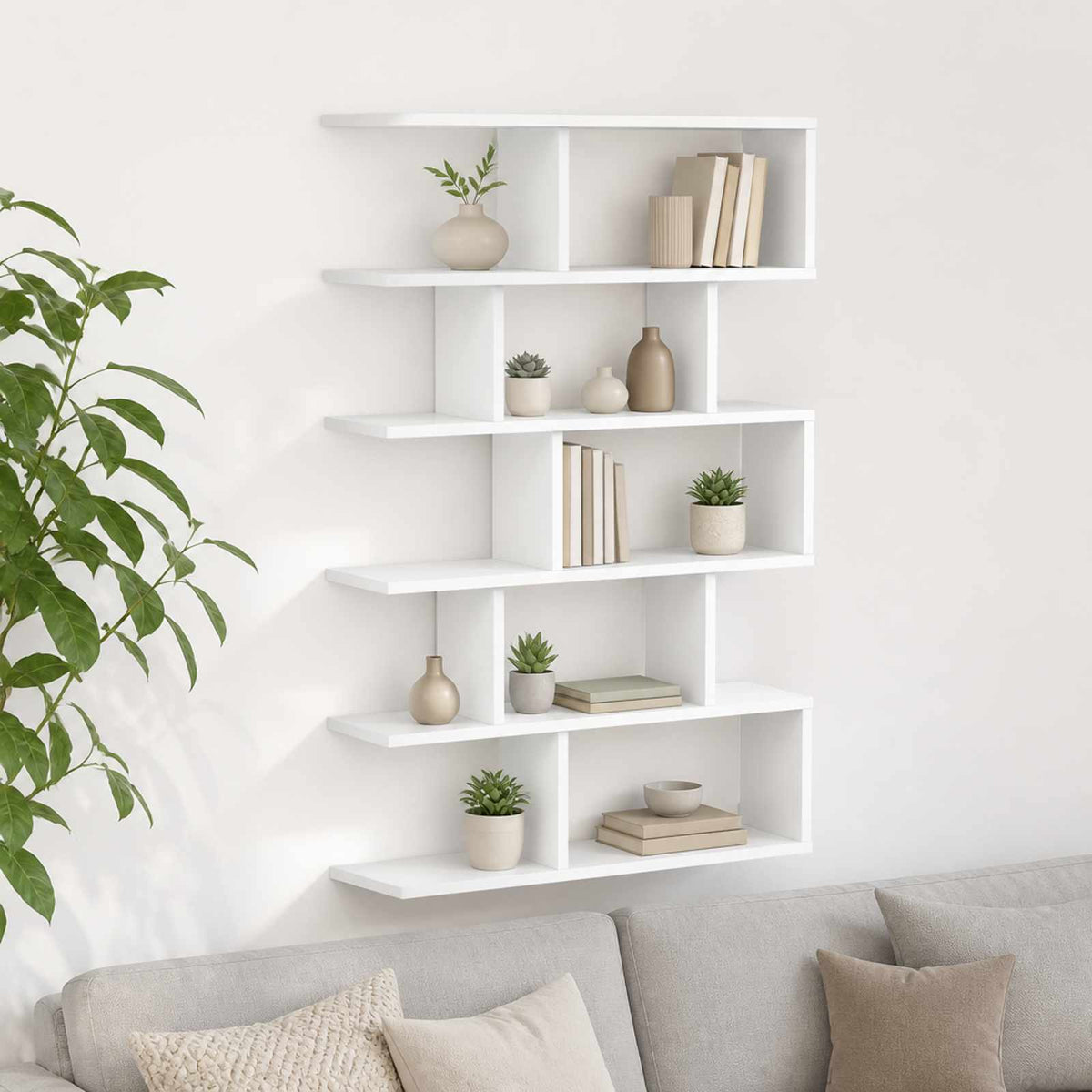 Wandplank Wit 70 x 17 x 101 cm Bewerkt hout is nu te koop bij PeponiXL, paradijselijk wonen!