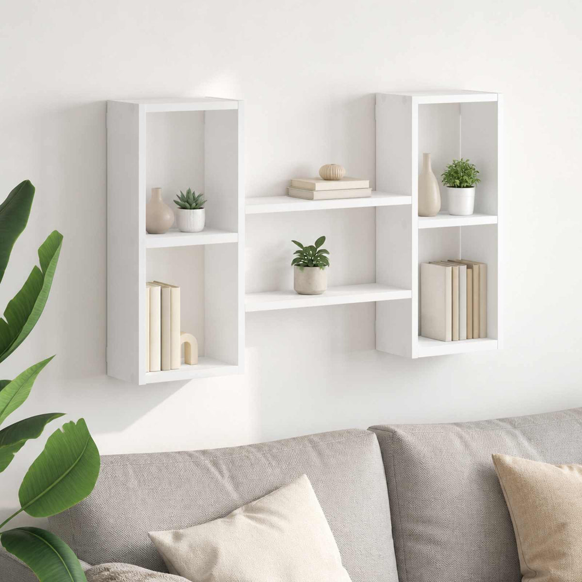 Wandplank Wit 102 x 17 x 59 cm Bewerkt hout is nu te koop bij PeponiXL, paradijselijk wonen!