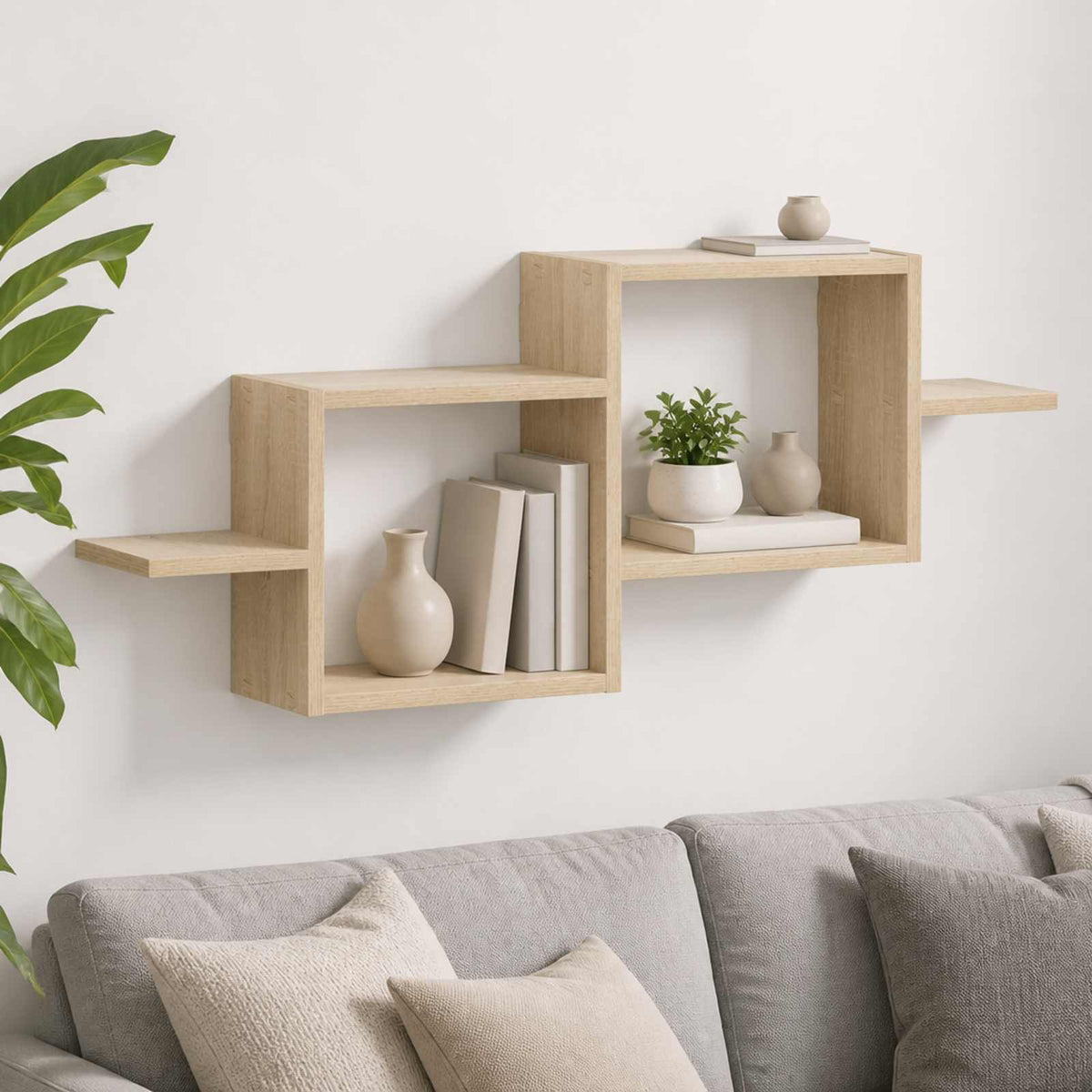 vidaXL Wandplank Sonoma Eiken 95 x 17 x 37 cm Bewerkt hout