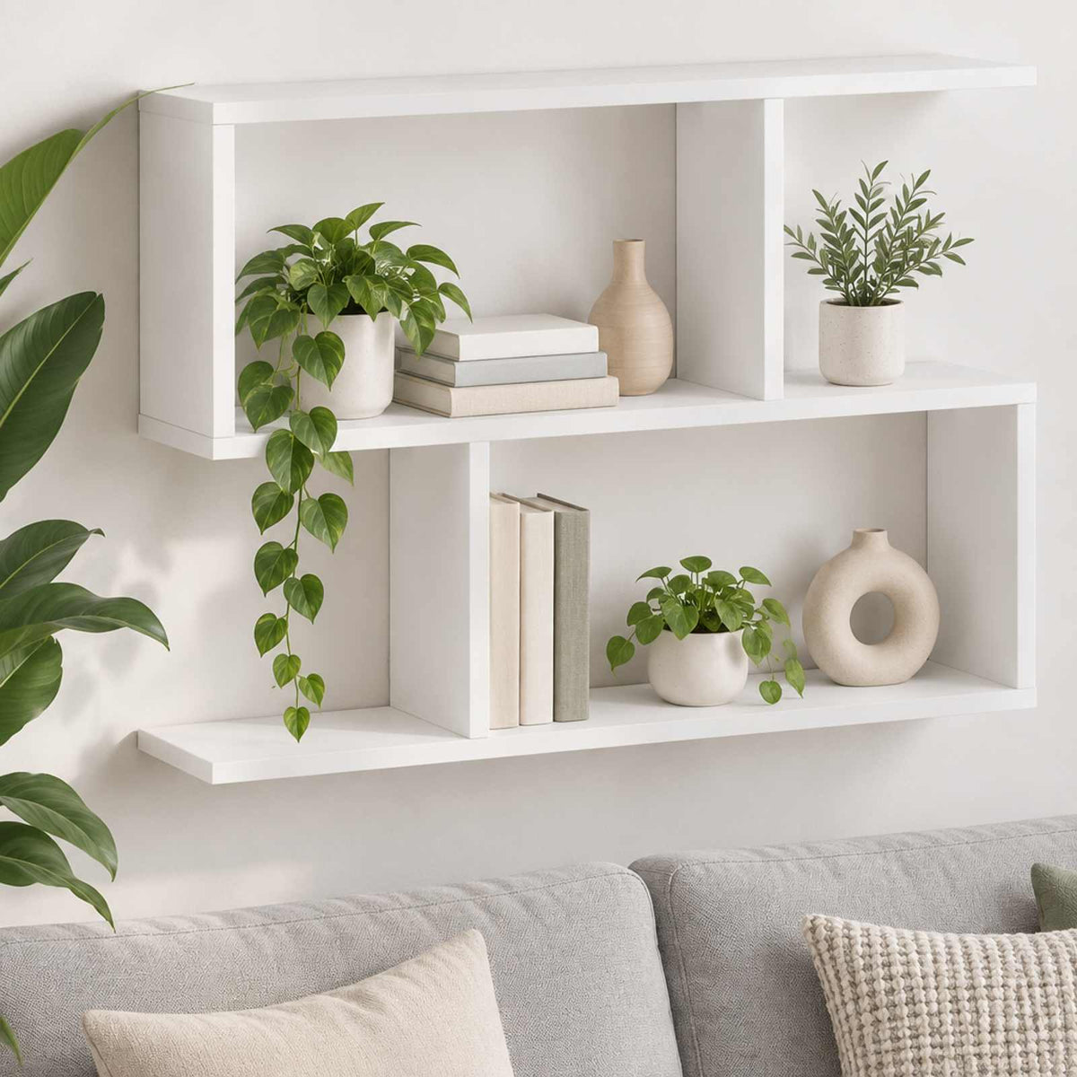 Wandplank Wit 72 x 17 x 55.5 cm Bewerkt hout is nu te koop bij PeponiXL, paradijselijk wonen!