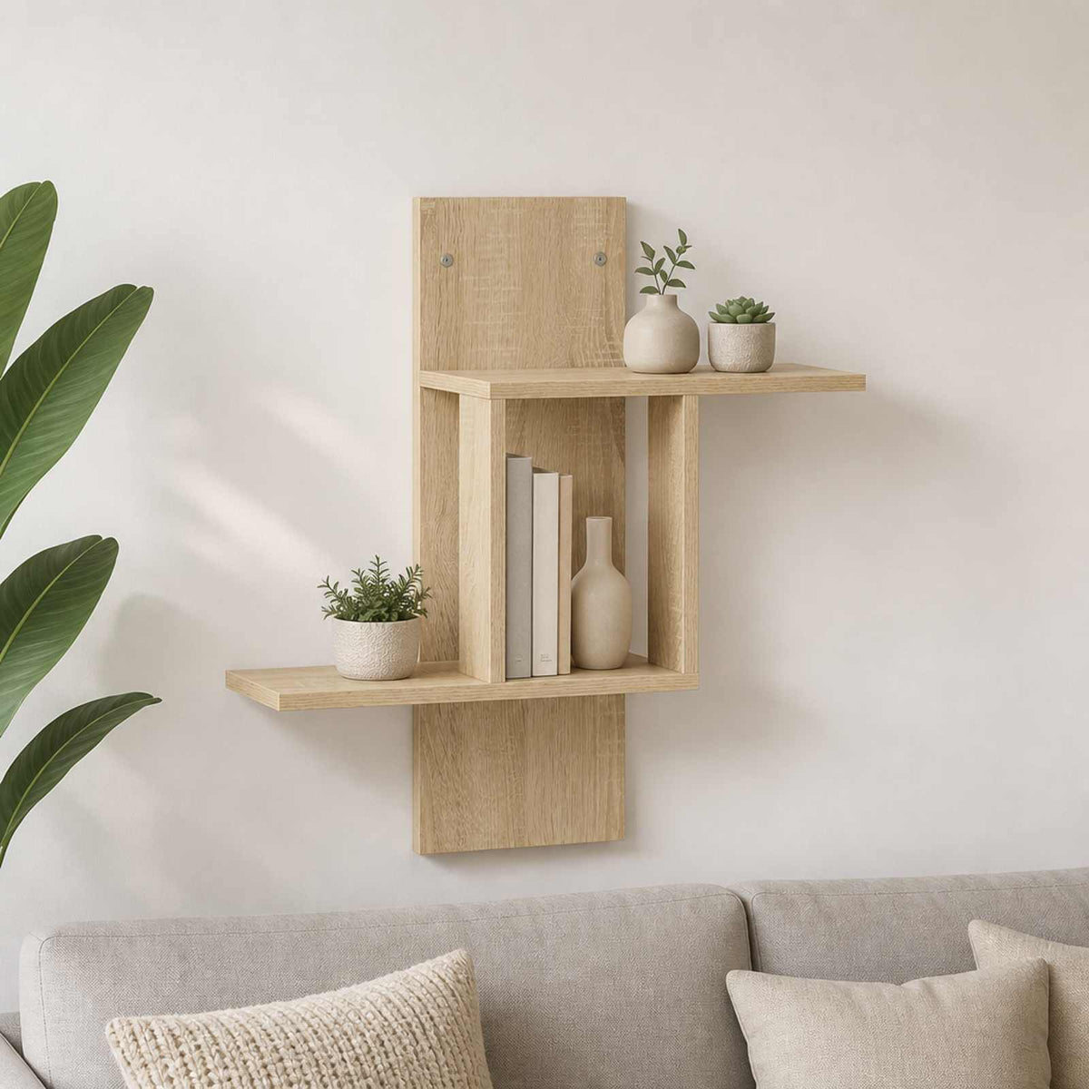 vidaXL Wandplank Sonoma Eiken 59 x 17 x 63 cm Bewerkt hout