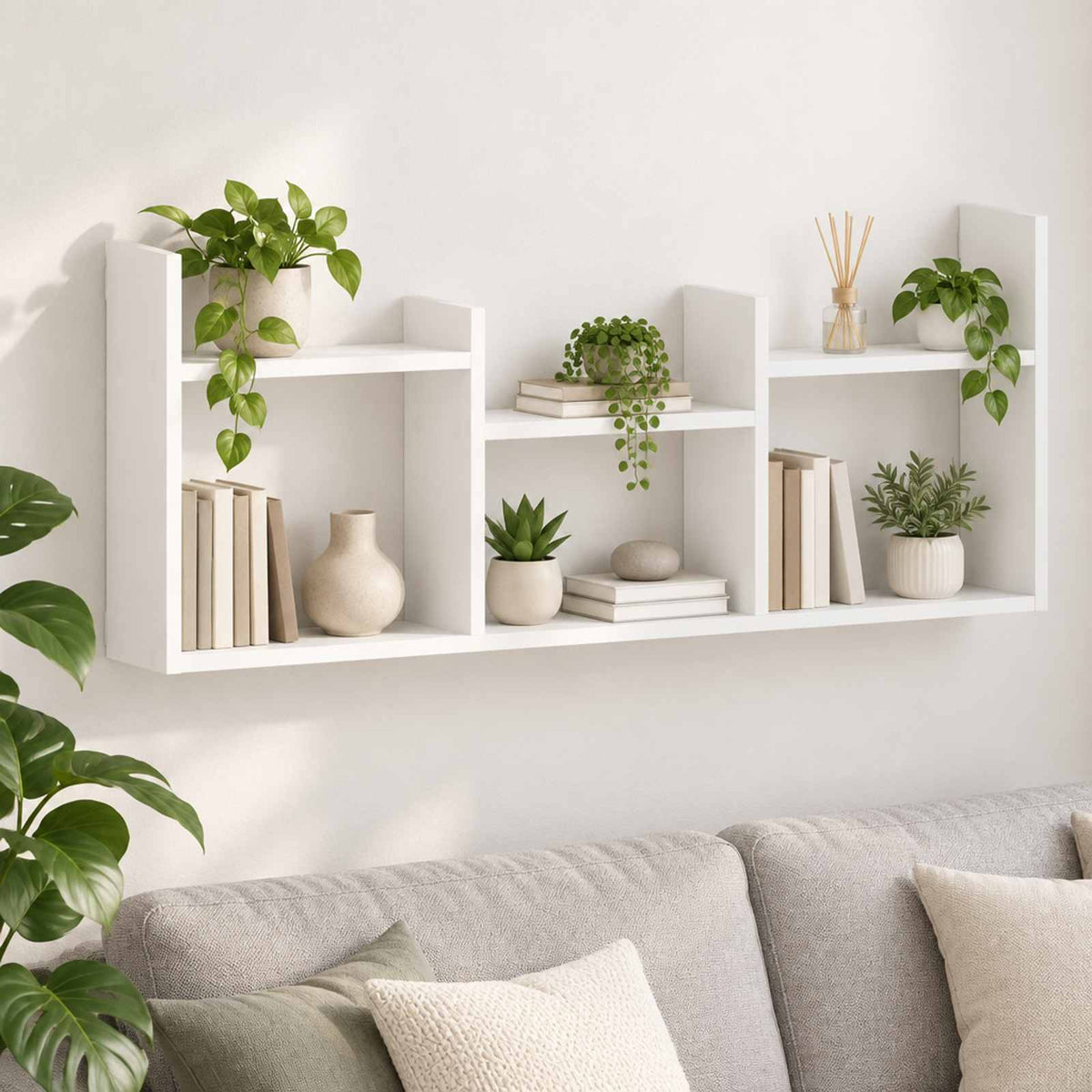 Wandplank Wit 97.5 x 17 x 40 cm Bewerkt hout is nu te koop bij PeponiXL, paradijselijk wonen!