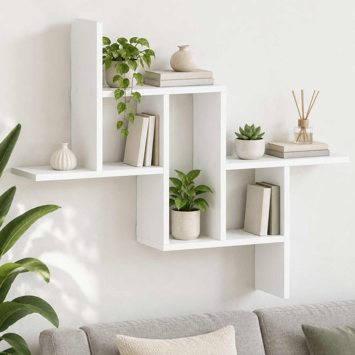 Wandplank Wit 87 x 17 x 75 cm Bewerkt hout is nu te koop bij PeponiXL, paradijselijk wonen!