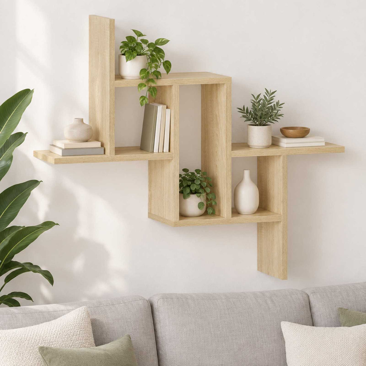 vidaXL Wandplank Sonoma Eiken 87 x 17 x 75 cm Bewerkt hout