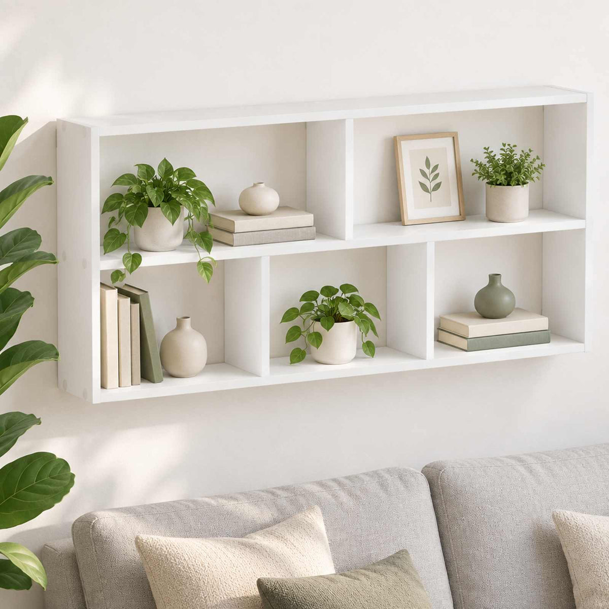 Wandplank Wit 102 x 17 x 50 cm Bewerkt hout is nu te koop bij PeponiXL, paradijselijk wonen!