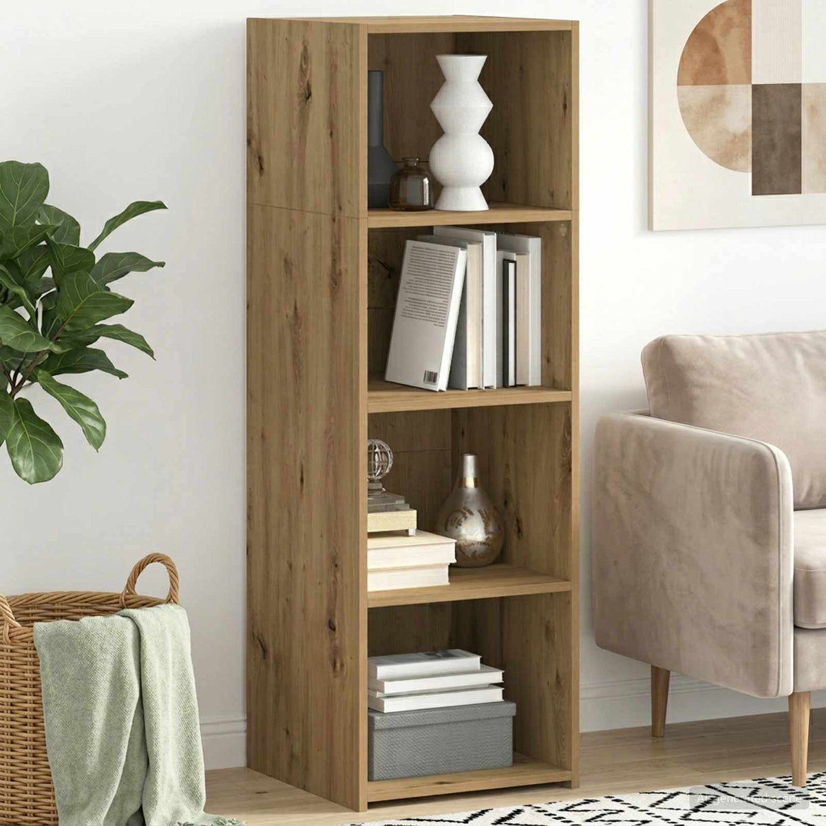 Hoge kast Artisanaal eiken 40 x 41 x 124 cm Bewerkt hout is nu te koop bij PeponiXL, paradijselijk wonen!