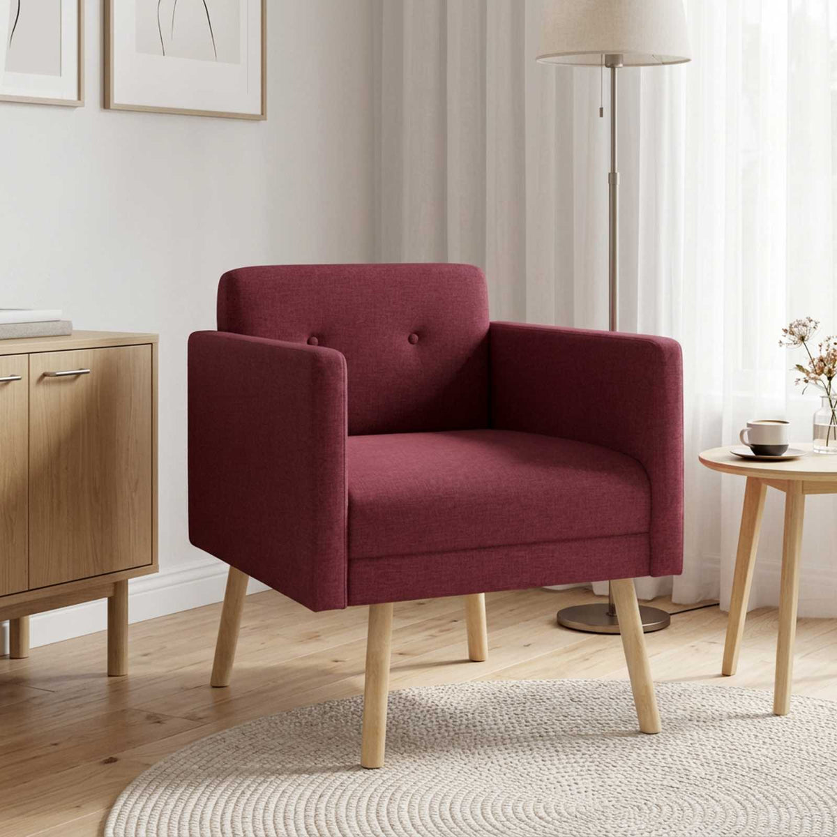 Accentstoel Wijnrood Stof is nu te koop bij PeponiXL, paradijselijk wonen!