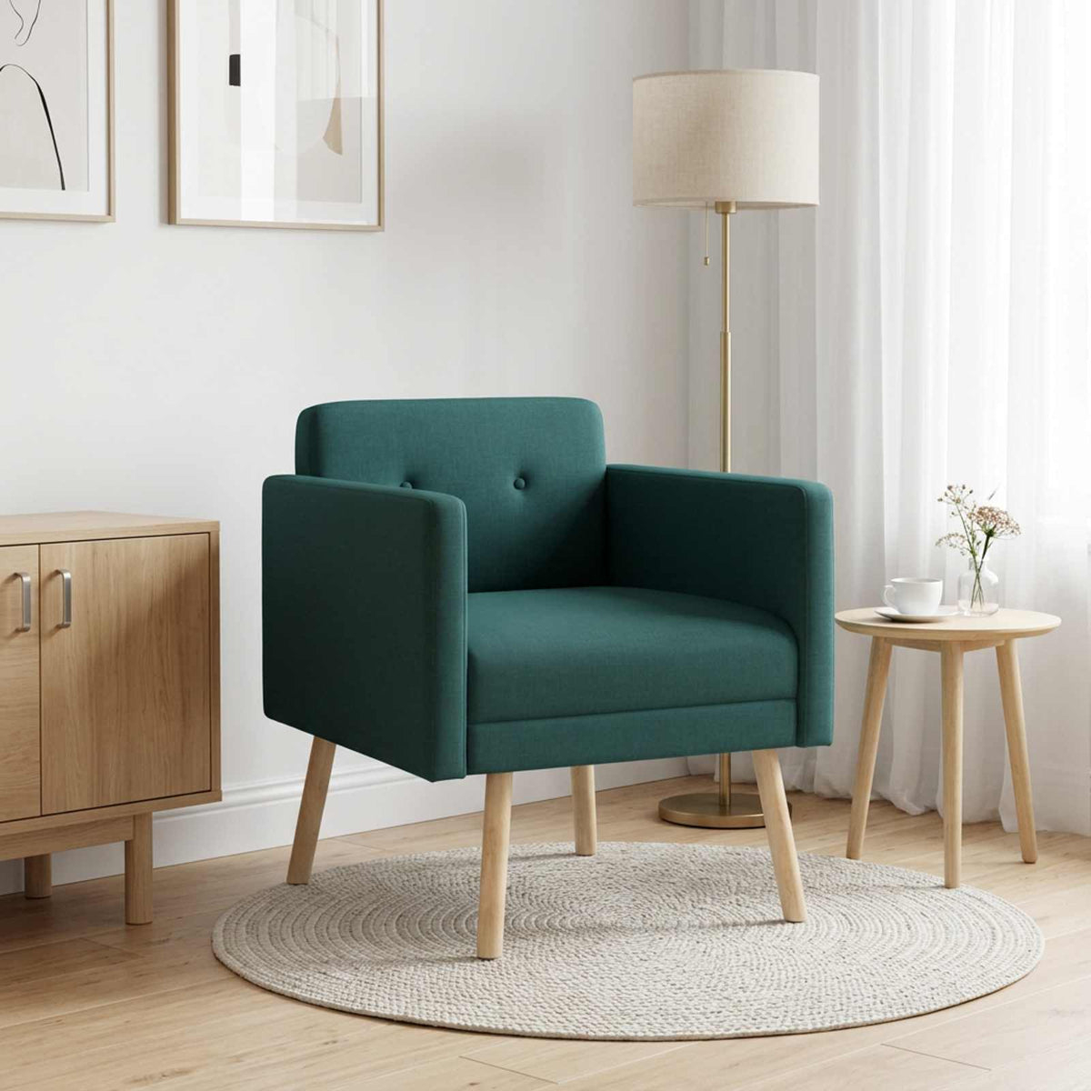 Accentstoel Donkergroen Stof is nu te koop bij PeponiXL, paradijselijk wonen!