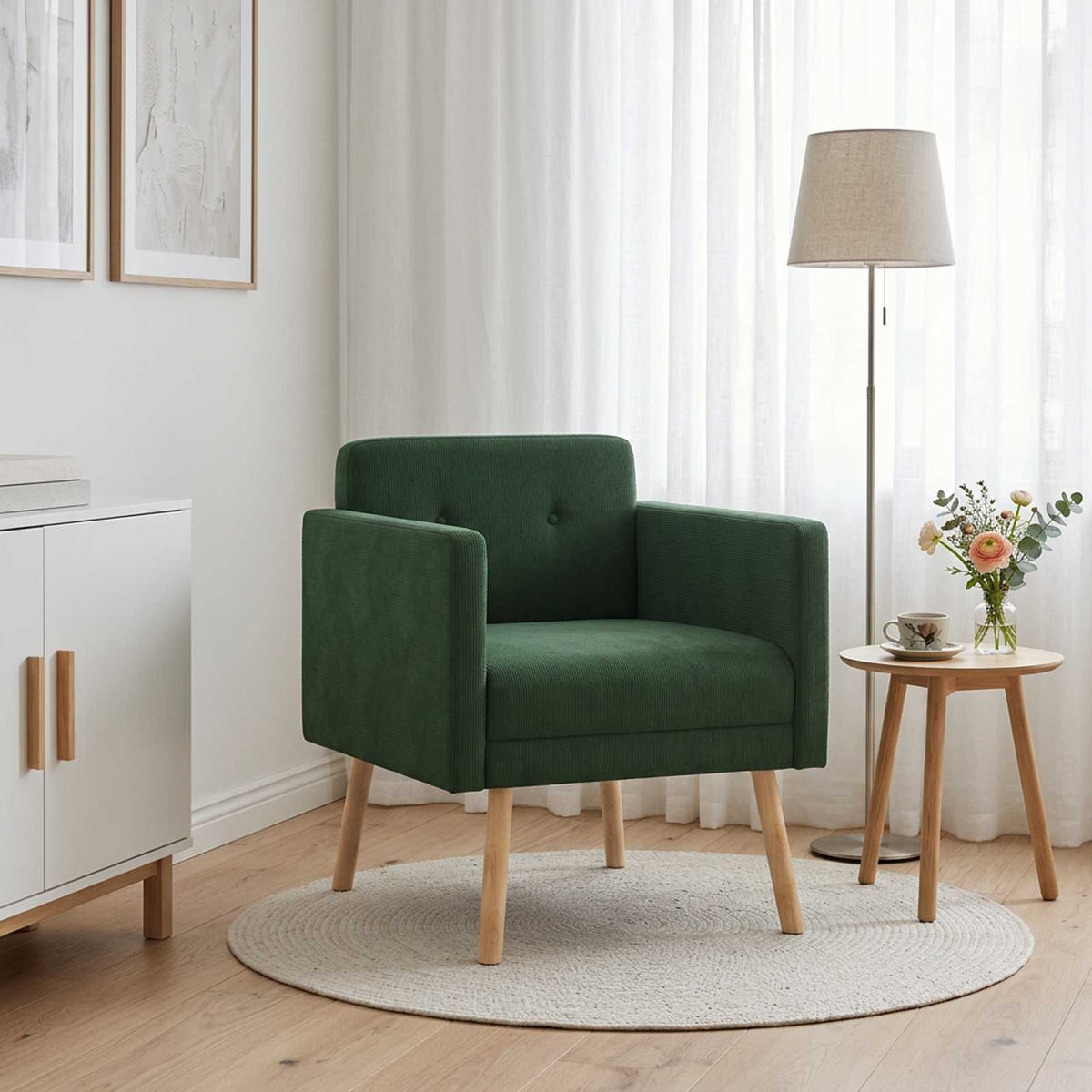 Accentstoel Jungle Groen Ribstof is nu te koop bij PeponiXL, paradijselijk wonen!