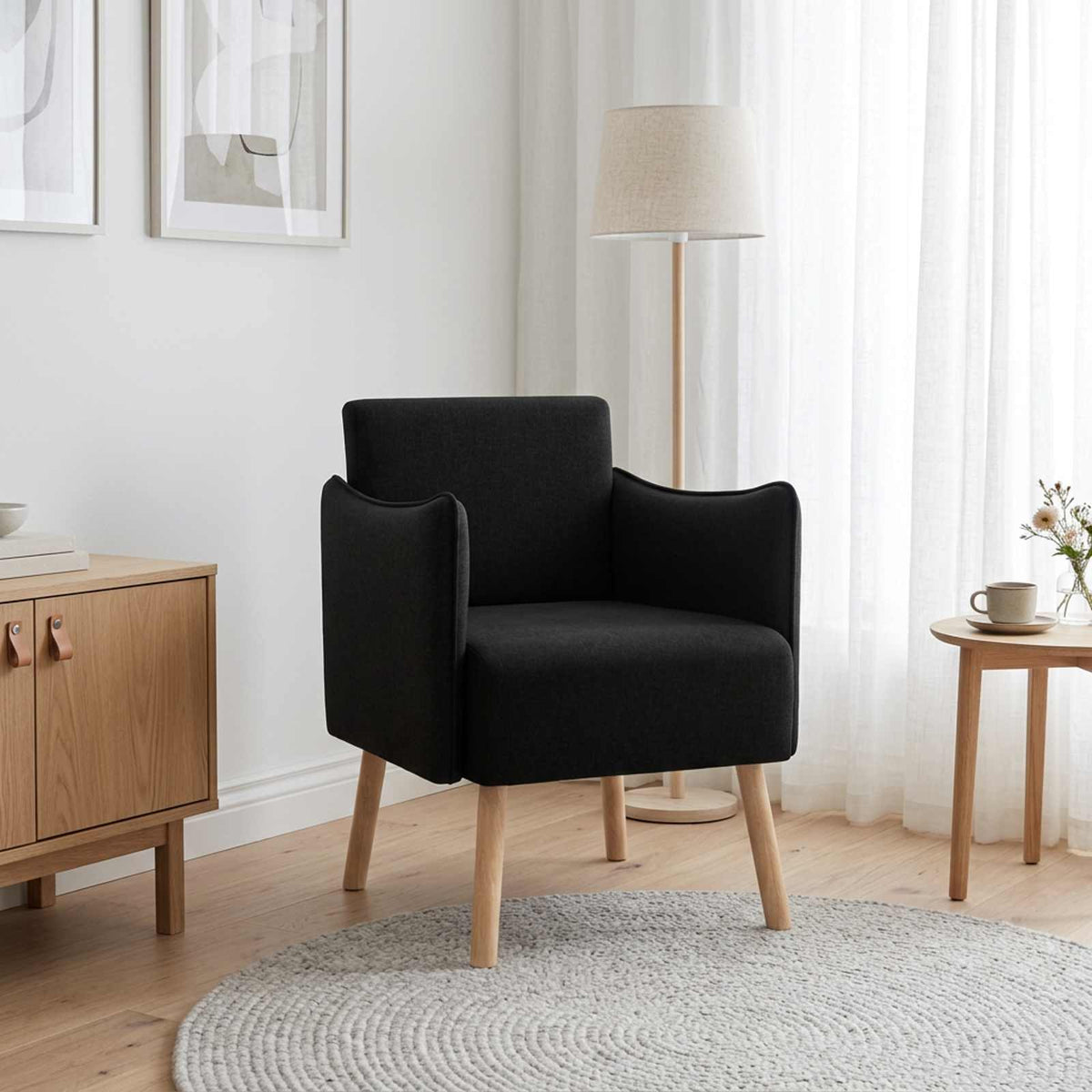 Accentstoel Zwart Stof is nu te koop bij PeponiXL, paradijselijk wonen!