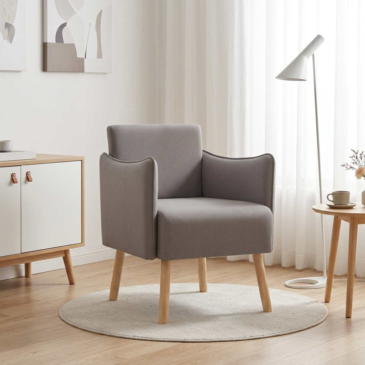 Accentstoel Taupe Stof is nu te koop bij PeponiXL, paradijselijk wonen!
