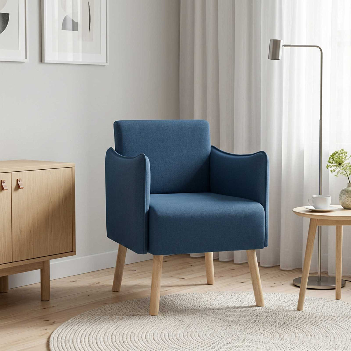vidaXL Accentstoel Blauw Stof
