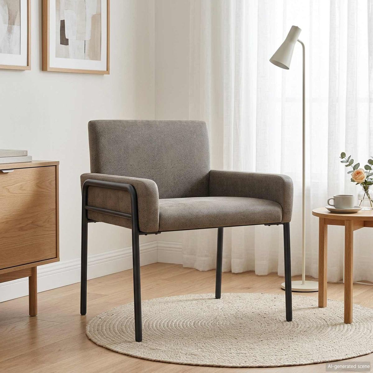 vidaXL Accentstoel Lichtgrijs Kunstsuèdeleer