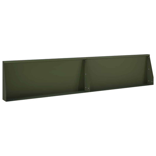 vidaXL Keerwand 2 st 100 x 12 x 30 cm Staal Olijfgroen