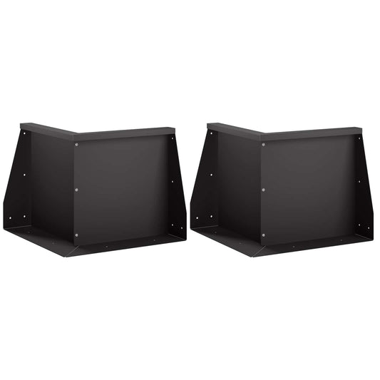 vidaXL Keerwand 2 st 50 x 50 x 30 cm Staal Zwart