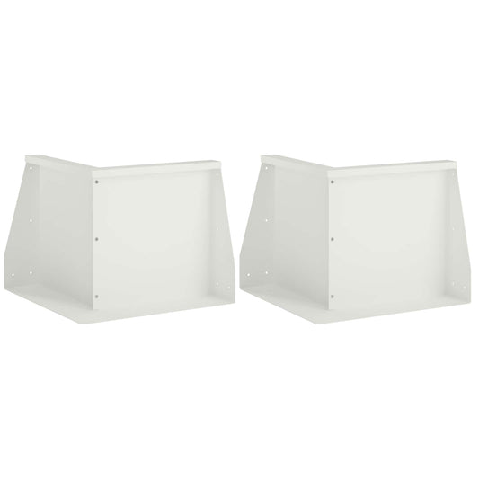 vidaXL Keerwand 2 st 50 x 50 x 30 cm Staal Wit