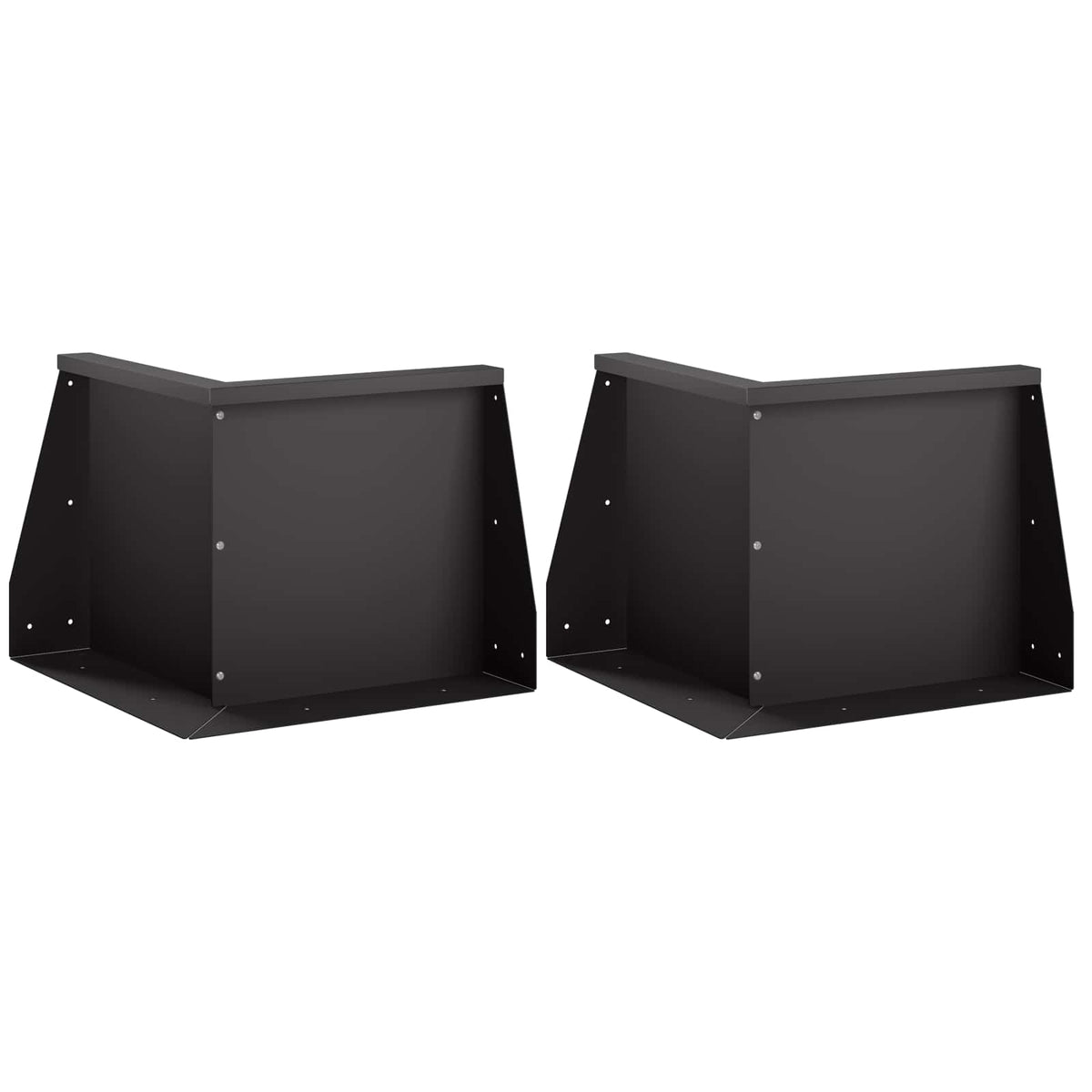 vidaXL Keerwand 2 st 50 x 50 x 40 cm Staal Zwart