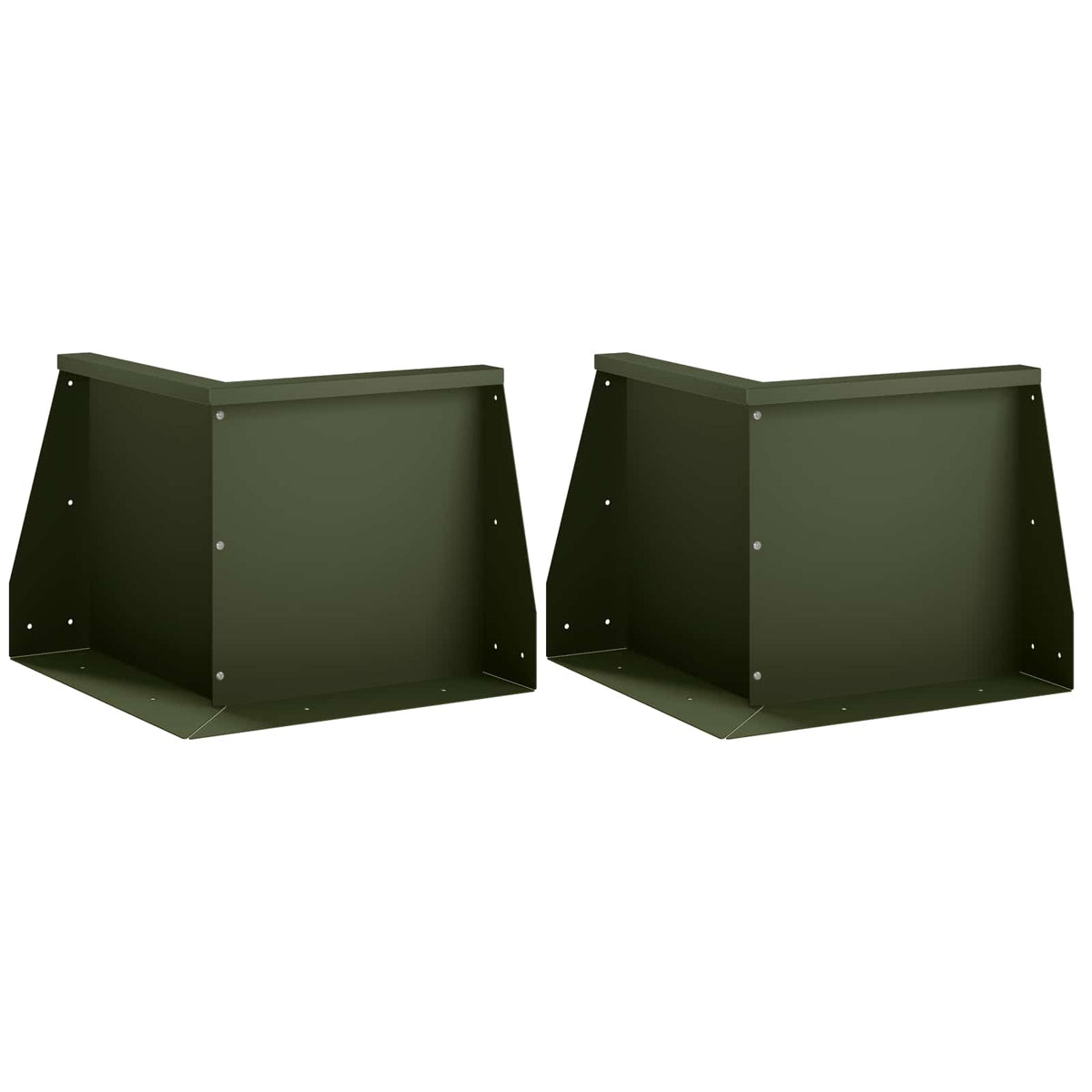 vidaXL Keerwand 2 st 50 x 50 x 40 cm Staal Olijfgroen