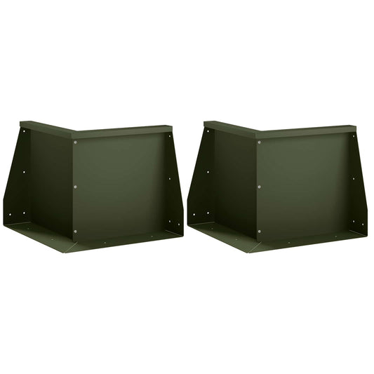 vidaXL Keerwand 2 st 50 x 50 x 40 cm Staal Olijfgroen