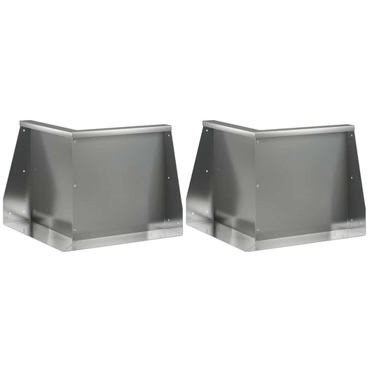 vidaXL Keerwand 2 st 50 x 50 x 50 cm Gegalvaniseerd staal zilver