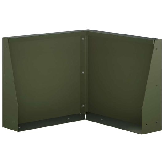 vidaXL Keerwand 50 x 50 x 30 cm Staal Olijfgroen
