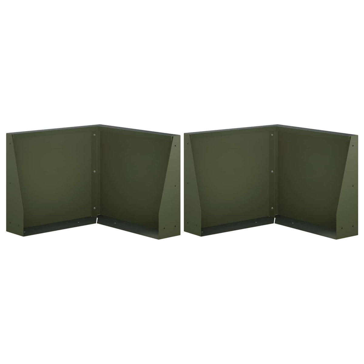 vidaXL Keerwand 2 st 50 x 50 x 30 cm Staal Olijfgroen