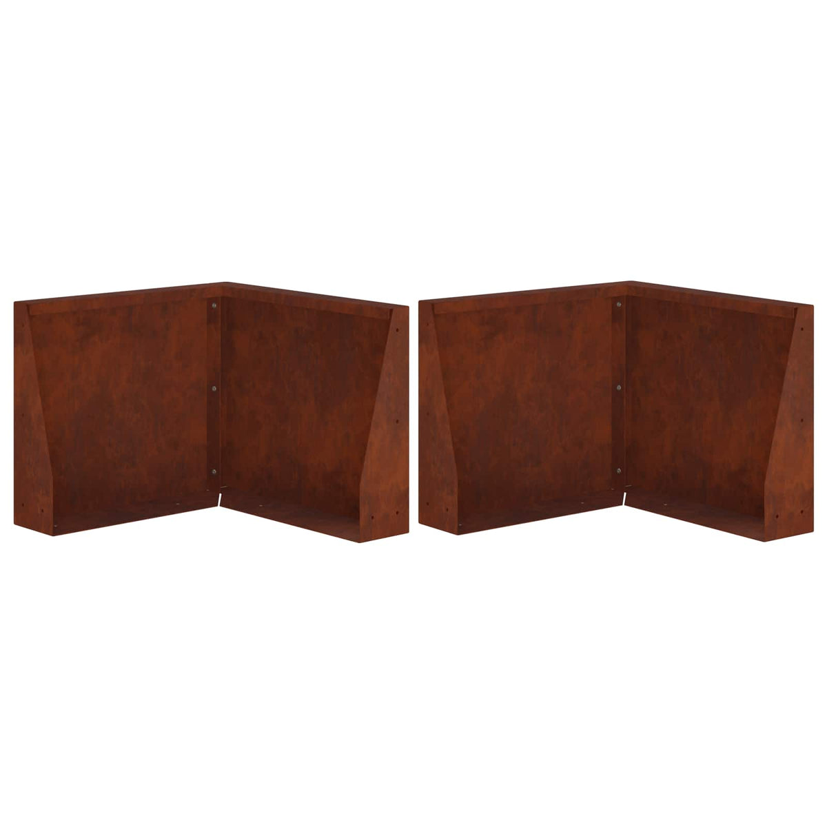 vidaXL Keerwand 2 st 50 x 50 x 30 cm weervast staal Roestkleurig