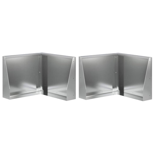 vidaXL Keerwand 2 st 50 x 50 x 40 cm Gegalvaniseerd staal zilver