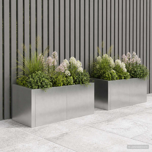 vidaXL Keerwand 2 st 50 x 50 x 50 cm Roestvrij staal zilver