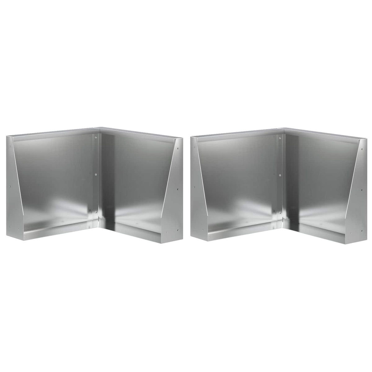 Keerwand 2 st 50 x 50 x 50 cm Gegalvaniseerd staal zilver is nu te koop bij PeponiXL, paradijselijk wonen!