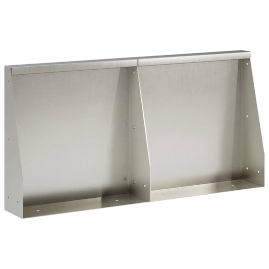 vidaXL Keerwand 2 st 40 x 12 x 30 cm Roestvrij staal zilver