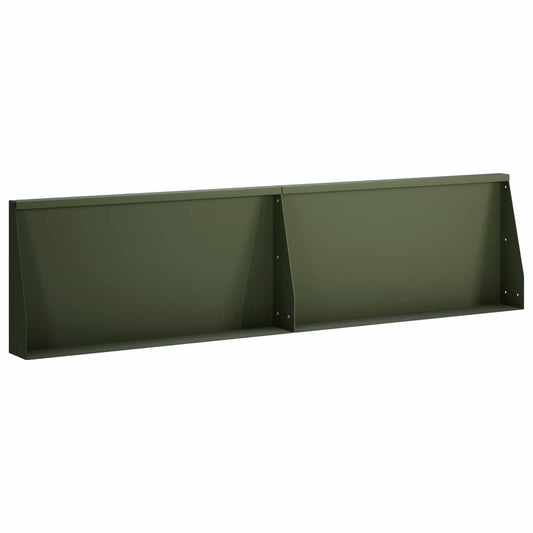 vidaXL Keerwand 2 st 80 x 12 x 40 cm Staal Olijfgroen