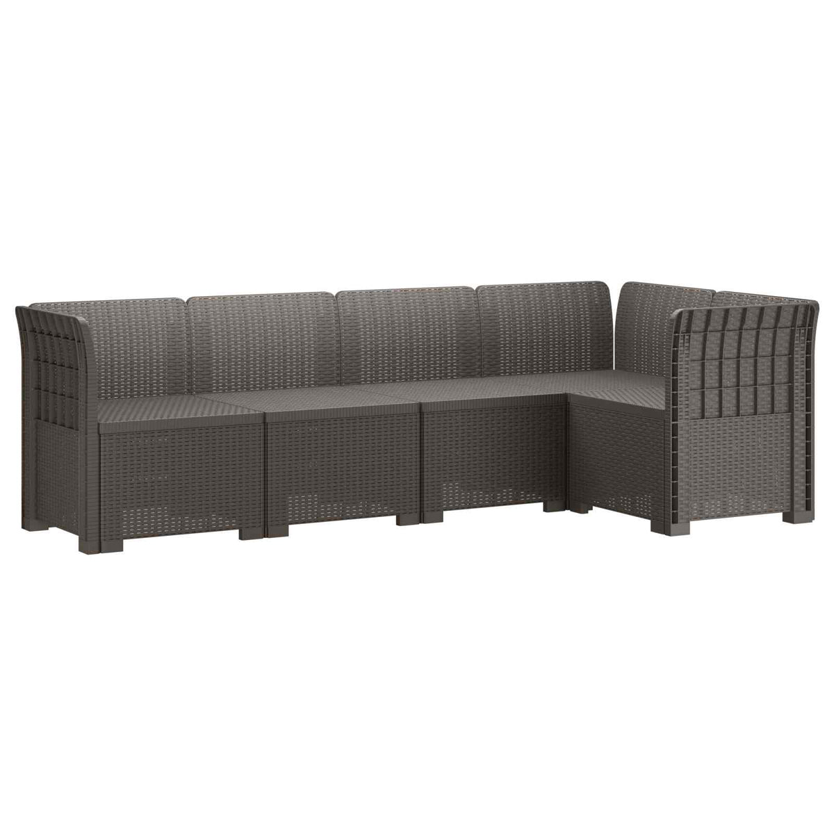 5-Zits Tuin Sofa Rattan Look PP Lichtgrijs is nu te koop bij PeponiXL, paradijselijk wonen!